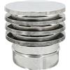 ALLINOX Terminale ZARA Antivento e Antipioggia In ACCIAIO INOX Comignolo Canna Fumaria Per Camino Con Base Tonda Stufa a Legna o Pellet INNESTO MASCHIO (DN 150)