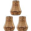 Osasy Set di 3 paralumi in rattan, piccoli, stile vintage, in rattan, per soggiorno, cucina, soffitto e camera da letto