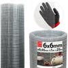 LUN FIX Rete Metallica Maglia Piccola 6x6 mm, Filo 0,65 mm, 1x25 m, Rete Recinzione Giardino Zincata, Antitopo Orto Rialzato, Recinzione Giardino Esterno per Pollaio, Voliera, Giardino
