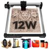 ATOMSTACK 12W Macchina per incisione laser, taglierina laser Swift 12W, taglierina laser ad alta precisione 0,01 mm superficie di incisione 300 × 300 mm (Swift-12W Nero)