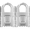 NOVLOCK Lucchetti a combinazione per esterni - impermeabile - con arco protetto antitaglio da 8 mm - per cancelli, recinzioni, capanni, depositi, armadietti e armadi - 2 pezzi, argento