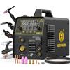 H HZXVOGEN Saldatrice 6 in 1 con Taglio plasma 200A, MIG gas/MIG senza gas, Elettrodo MMA, Lift TIG, Punti, inverter IGBT 230V, max taglio 15 mm, plasma 40A, Multi processo