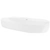 LuxeBath Lavabo in Ceramica Bianco 80 x 40 x 12 cm Ovale Lavandino da Appoggio con Foro per Rubinetto Lavello Design Moderno Elegante Sanitari per Bagno Scarico Standard 45 mm Resistente ai Graffi