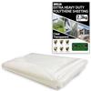CHESTAF Telo in plastica extra spesso, 2,3 kg, resistente, 2 x 10 m, in polietilene trasparente, membrana in polietilene ispessito, impermeabile, per giardino, protezione contro le macerie