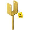 DMX Supporto per pali a U - 6 pezzi - Connettori in legno - Profilo a U - Supporto per pali 70 x 70 cm - Supporto per pali da cemento - Piedini di supporto per pali di recinzione, pali in legno, terrazzo