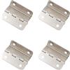 TopHomer 4 PZ Tre Cerniere Pieghevoli, Scatola Decorativa In Metallo Flessibile 41 mm Mezza Superficie per Porta, Armadio e Gioielli Petto (Argento)