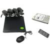 TEMPO DI SALDI Kit Videosorveglianza Dvr 4 Canali + 4 Telecamere Infrarossi + Hard Disk 500 Gb