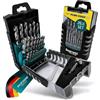 Bayerwald Werkzeuge Set di punte per trapano HSS Pure Edge XC, 26 pezzi, 1 - 13 mm Bayerwald Tools - Xtra Clean con punta di centraggio Brad Point & svasatore conico - fori senza schegge in legno morbido/duro e materiali