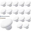 Suiwotin 16 pezzi Pomelli e tiratori in ceramica bianca per armadi - Maniglie decorative rotonde per armadio, mobile, ante (Grande)