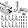 JOYHAVEN 10 scanalature a T per scanalatura interna a T, profilo in alluminio 4040, scanalatura 8 M6, angolo esterno in lega di zinco, staffe a 90°, a forma di L, connettore angolare interno, con viti (4040)
