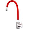 IMPALLI è casa IMPALLI Miscelatore Cucina A Canna Flessibile Girevole In Silicone Colorata Rubinetto Lavello Cucina Completo Di Flessibili Per Miscelatori Rubinetto Cucina 5X36X17 Cm (ROSSO RUBINO)