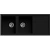 Generic Lavello cucina Orlando nero lava 2 vasche con gocciolatoio 116 x 50 cm Made in Italy