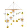 Yoselumin Giostrina per Culla - Decorazione Sospesa Giocattolo | con Pon-pon Fiori e Giostrina in Legno per Culla,per Bambini e Bambine Asilo Camera da Scuola Materna Casa Viaggio Passeggino