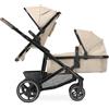 Deryan Evy V2 Passeggino per 2 Bambini - per Neonati, Bambini in Età Prescolare - Passeggino per Bambini Buggy fino a 50kg - Passeggino Doppio per Gemelli - Set Completo Viaggio 2 in 1 - Noce