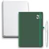 KORAT Agenda Giornaliera 2026, 12 Mesi 11x17 cm con Elastico - Uganda, Calendario, Penna Inclusa e Astuccio, daily planner, Flessibile, Tascabile, Copertina Matra (Verde)