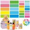 Hebayy 360 etichette rimovibili, 14 colori adesivi rettangolari autoadesivi resistenti all'acqua/olio/strappo con linea di perforazione per la dispensa della cucina (8 fogli, 2 dimensioni)