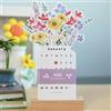 Generico Calendario Da Tavolo Bloomy Flowers, Calendario Da Tavolo 2026 Con Piccoli Bouquet, A Forma Di Vaso, Con Base In Legno, Mini Design A Rotazione Verticale, Per La Decorazione Del Desktop Di Home Office