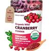 LOOV polvere biologica di mirtillo rosso americano, 100% bacche intere di mirtillo rosso americano biologico, bacche liofilizzate in polvere senza zuccheri aggiunti, crudo, 171 g, scorta da 35 giorni