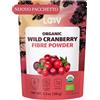LOOV Polvere biologica di mirtillo rosso americano (polvere di sansa), 100 g, ricca di antiossidanti e fitonutrienti, non zuccherata, prodotta da buccia e semi di bacche cresciute in foreste nordiche