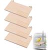 Rainway Piattaforma in legno, 4 pezzi, 19 x 10 cm, posatoi rettangolari per uccelli, piattaforma da arrampicata per piccoli animali, piattaforme per cincillà, criceti, pappagalli e pappagalli ondulati