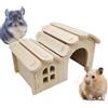 Generic Casa per criceti, nascondiglio per piccoli animali - Gabbia in legno accessorio per gerbili per furetti, orsi dorati, amici, dormire, riposare, giocare, per interni ed esterni, viaggi