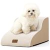 COZY KISS Scale per Cani di Piccola, Scale per Animali per Letto, Divano e Sedia, Rampa per Gatti con Rivestimento Lavabile e Fondo Antiscivolo, Leggera (Beige, 40x50x30cm, 2)