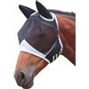 yeeplo Maschera per mosche a cavallo, colore nero, con protezione UV, grande maschera per cavalli, con orecchie, chiusura in e rete traspirante, per sangue caldo, protezione UV e insetti (87 x 38 x 28 cm)
