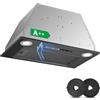 KICHPOWER Cappa da incasso 52 cm, 400 m³/h, Nero Cappa da cucina, Comandi Gesto, Tocco, 3 velocità e Booster, Illuminazione a LED, Evacuazione dei condotti e ricircolo con filtro carbone attivo
