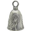 Guardian Bell Campanello portafortuna con animali con portachiavi e sacchetto regalo in velluto nero, campanello per moto, peltro senza piombo, prodotto negli Stati Uniti, lupo ululante, 4,4 cm