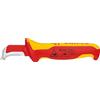 KNIPEX Coltello spelacavi con guida scorrevole isolati con manici rivestiti in materiale bicomponente, collaudati VDE 180 mm, 98 55
