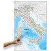 ORBIT Globes & Maps - Carta geografica Italia, cartografia della National Geographic - carta geografica classic, attualità 2019, 59 x 87 cm, inglese