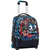 SJ GANG STYLE JAM GANG Big Trolley SJ Gang, Facce di SJ Gang, Nero, 2 in 1 Zaino con Cross-Over System, Scuola e Tempo Libero