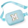 YOOLIFE Marsupio con lettere per bambini e bambine, regalo per ragazze 3 4 5 6 7 8 9 10 11 12 anni, personalizzato per adolescenti regali per donne fidanzate sorelle mamma, Blu, M