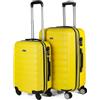 ITACA - Set valigie - Set Valigie Rigide Offerte. Valigia Grande Rigida, Valigia Media Rigida e Bagaglio a Mano. Set di Valigie con Lucchetto Combinazione TSA, Giallo