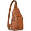 ROYALZ Portofino Zaino Monospalla Uomo Pelle Vera - Crossbody Bag Borsello a Tracolla Piccolo Moderno - Marsupio Antifurto per Viaggio e quotidiano