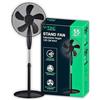 V-TAC Ventilatore a Piantana 55W - SUPER POTENTE Flusso d'Aria - Design Elegante - 3 Velocità - Altezza Regolabile (Max 120cm) - 5 Pale Rotanti - Oscillazione e Inclinazione Regolabili - Bianco