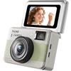 CAZSTYK Fotocamera portachiavi con schermo ruotato a 180 gradi e luce riempimento luminosità per fotografie in condizioni scarsa illuminazione Piccola fotocamera leggera
