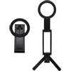 Generic Treppiede magnetico pieghevole su un lato, supporto per telefono leggero e portatile, per fotografia da viaggio (nero)