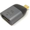 SYSTEM-S Adattatore DisplayPort DP femmina a USB 3.1 tipo C maschio 8K cavo in grigio