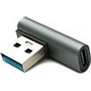 System-S Adattatore USB 3.1 Gen 2 tipo C femmina a 3.0 tipo A maschio angolare cavo in grigio