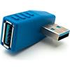 System-S Adattatore USB 3.0 tipo A maschio a femmina angolare cavo blu