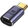 SYSTEM-S USB4 Adattatore Tipo C Maschio a Femmina 40Gbps USB 4.0 Connettore USB Cavo in Grigio