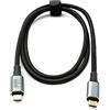 System-S Cavo USB 4 100 cm tipo C maschio a maschio 40 Gbps USB 4.0 intrecciato nero