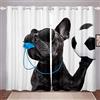 Loussiesd Tende da finestra per camera da letto, soggiorno, cane, calcio, per bambini, ragazzi, ragazze, sport, design competitivo, tendaggi divertenti per finestre, per cani e arbitri, W46*L54
