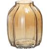 JAKY-Global Grande vaso in vetro ambrato per fiori a coste, alto da pavimento, 21 cm, vaso decorativo per casa, tavolo, centrotavola, fiori, decorazione e fattoria (marrone, 21 cm)