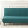 WWQQKJ Copridivano Senza Braccioli Tinta Unita 2/3 Posti Elasticizzato, Antimacchia Fodera per Divano Letto Lavabile Antiscivolo Pieghevole Clic Clac Copri Divano(Verde Scuro,160-190cm)