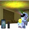ALEENFOON Astronauta Proiettore stelle con Telecomando,Lampada Proiettore con Altoparlanti Wireless, Proiettore Stelle Soffitto a 360°per decorazioni per La Stanza, Feste（Luna）