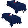Lumaycens Confezione da 2 tovaglie rettangolari in poliestere blu navy, 152 x 250 cm, per tavoli da 1,8 m, lavabili e rettangolari, per feste di nozze e banchetti