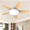 ZOMLBOF Ventilatore da Soffitto con Luce 6 Impostazioni Reversibili Dimmer Lampada Ventilatore da Soffitto Silenzioso Telecomando Controllo Tramite APP Timer Pranzo Camere Letto Colore del legno-42