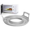 Teksome Vassoio refrigerante per microonde con manici, vassoio per piatti da microonde, resistente al calore, vassoio per trasporto per ciotole, piatti (grigio)